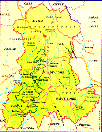 Carte Auvergne