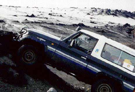 toyota kzj73 sur glacier islande