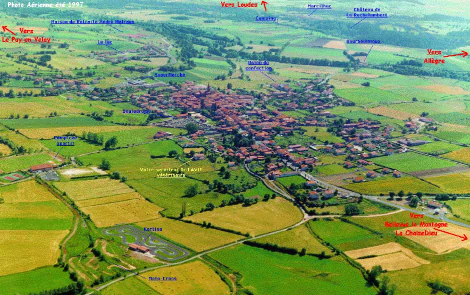 photo a&eacute;rienne SAINT-PAULIEN avec liens